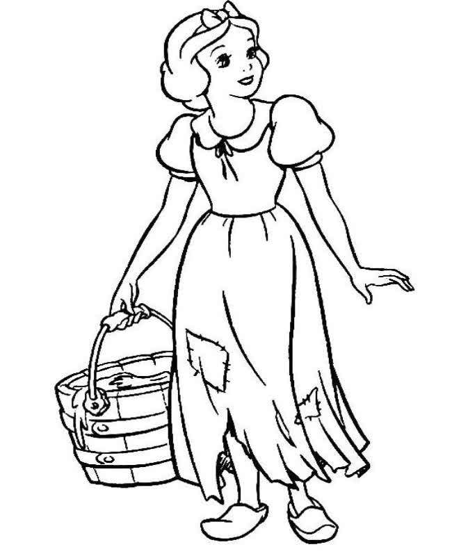 Snow White and The Seven Dwarfs coloring page free