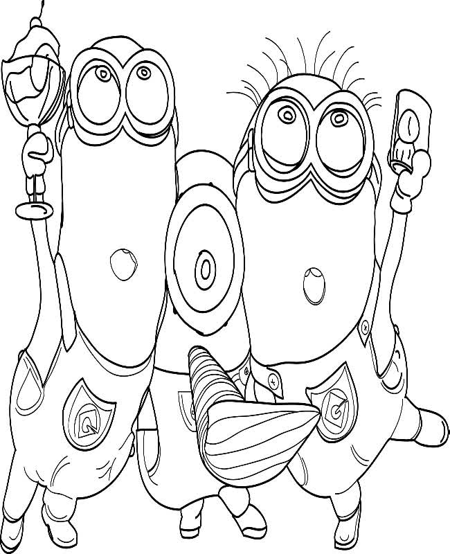 Minions Coloring page free and online coloring