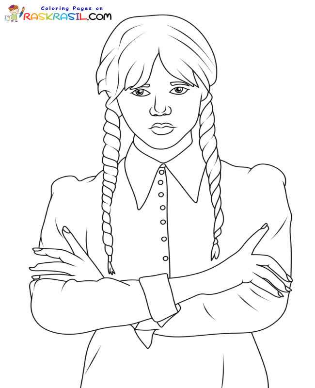 Wednesday Addams coloring page free and online coloring