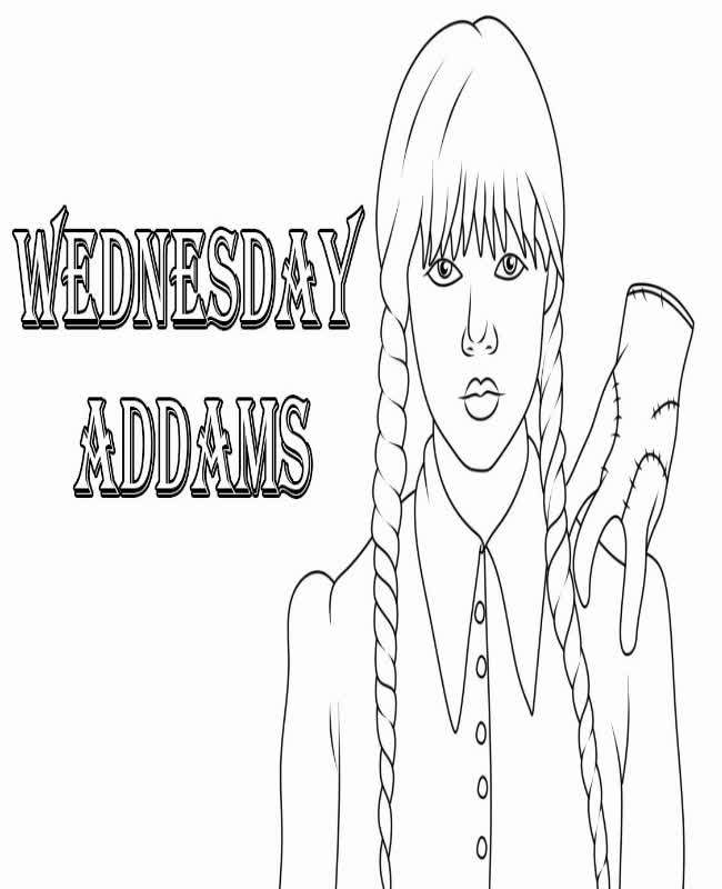Wednesday Addams Coloring Page