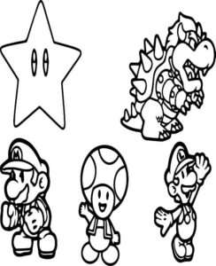 The Super Mario coloring page free and online coloring printable