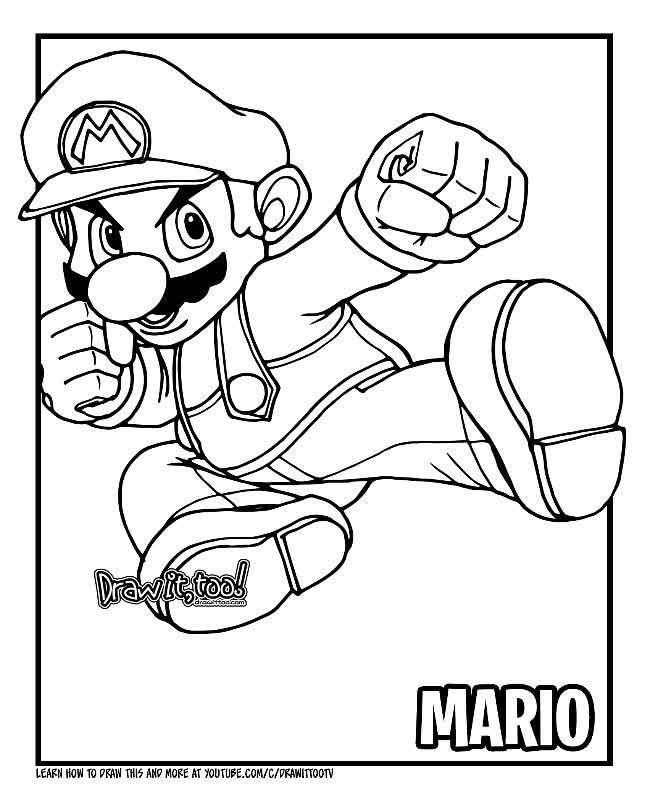 The Super Mario coloring page free and online coloring printable